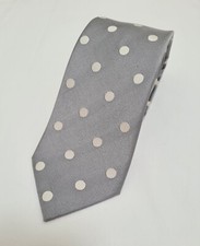 New Paul Smith Tie Spots 100% Silk Silver
