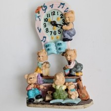 🔥Vintage 3 D Teddy Bear Resin Table Shelf Children Clock Quartz 23/14/7 Cm