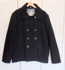 Mens Pea Coat Large Black