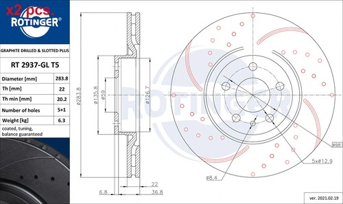 Pcs front brake disc rotos - brake,