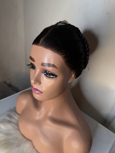 Frontal lace closure with - lace, band