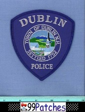 DUBLIN NEW HAMPSHIRE Police Shoulder Patch TOWN HALL CLOCK TOWER LAKE 8I