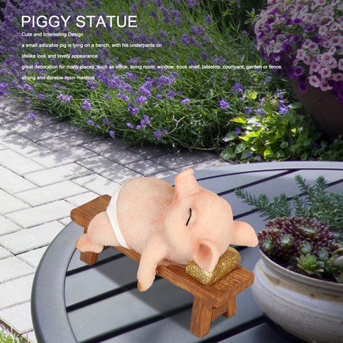 Cute pig statue - cute, bench