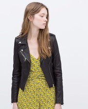 Zara Genuine Black Leather