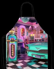 New Retro American diner Tie Back  Kitchen Apron
