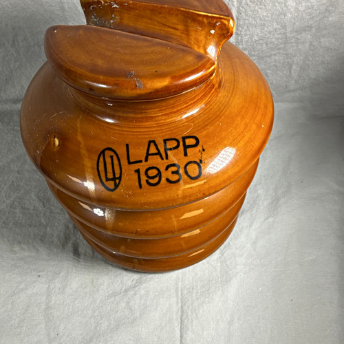 Vintage lapp 1930 - brown, glazed