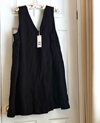Next black linen neck knee - black,