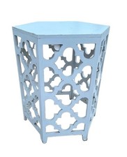 White Lattice Style Side Table