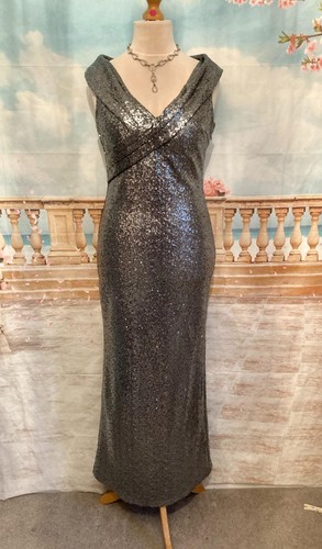 Maxi evening dress silver - maxi,