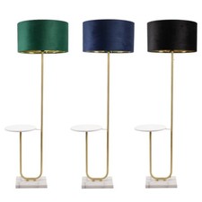 Gold Floor Lamp with Table