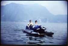 35mm Slide Transparency Retro Colour Old Color Paddle Boat Man Woman Holiday