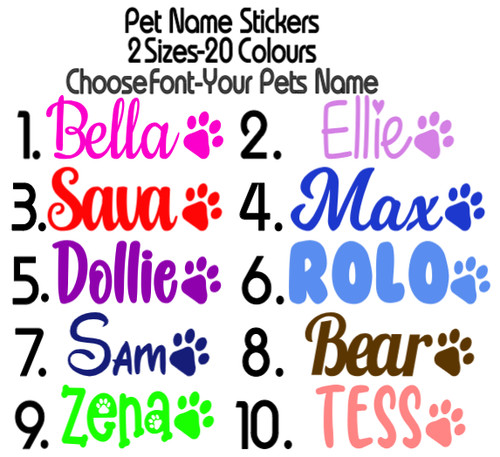 Personalised pet name sticker - personalised,