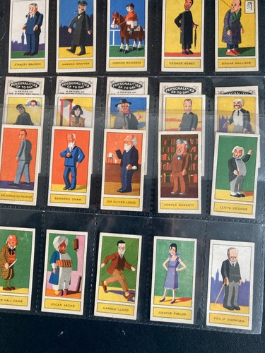 Cigarette cards personalities - cigarette,