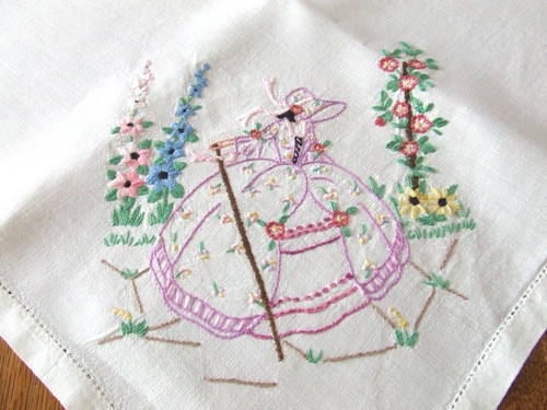 Vintage white linen - white, hand