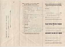 Queensland 1955 2/- Stamp Duty applied to Singer Sewing Machine Hire Contract 