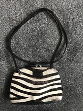 OSPREY London CROSS BODY CLUTCH BLACK LEATHER  With Zebra Skin