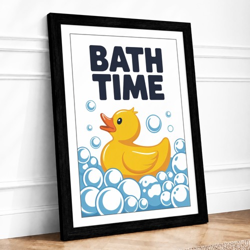 Bath time duck typography - bath,