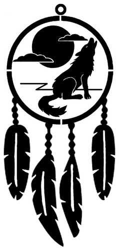 Wolf moon camper van vinyl - wolf,