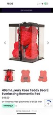 40cm Luxury Rose Teddy Bear Everlasting Romantic Red Bought For £45. 1 Month Old