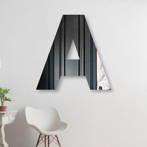 Letter shape mirror acrylic - a,