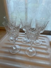 5 X Pretty Lead Crystal Cut