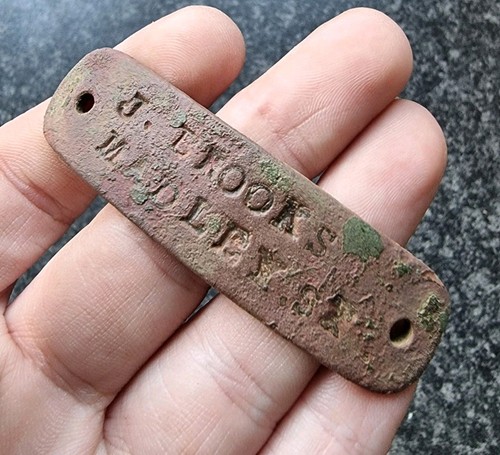 Vintage brass tag metal - brass,