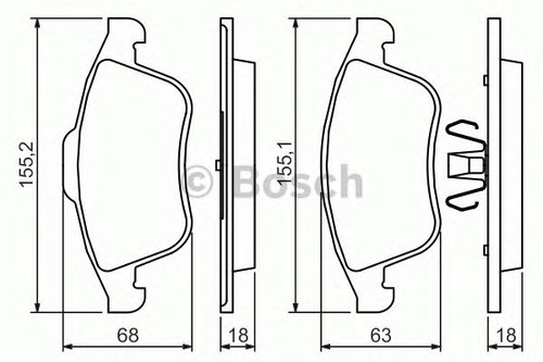 Bosch brake pad set - set, front