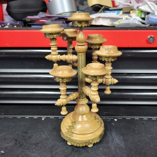 Vtg wooden arm candelabra - arm,
