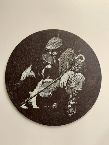 Welsh slate etched - slate, tile/trivet