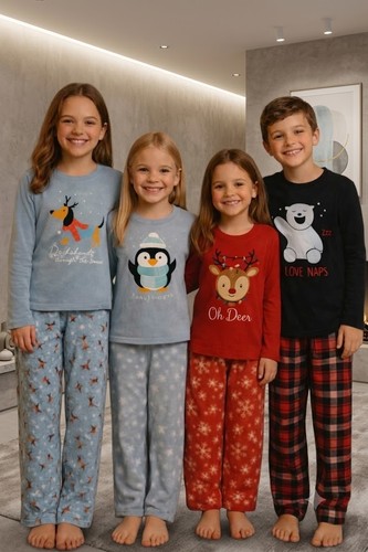 Kids warm fleece - pyjamas, –