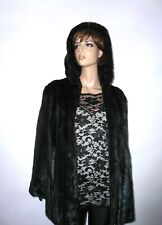 Real SAGA Ranch Mink Fur Jacket Coat Hood Visone Norka Nerz 10 - 12 - 14 / M