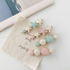 Star Banana Hair Clip Ponytail Pearl Barrette Womens Accessories Fashion