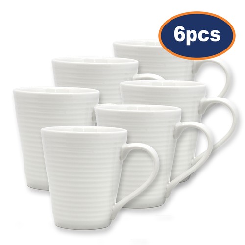 6pcs white mug - 6pcs, ceramic