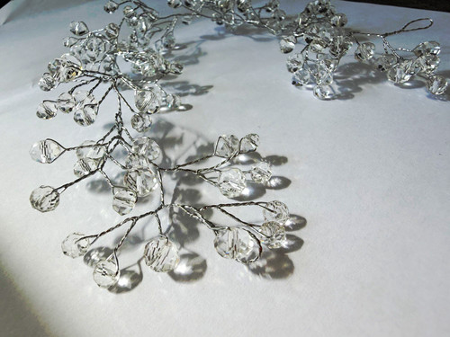 Crystal beaded bridal hair - crystal,
