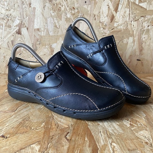 Clarks loop black leather - black,