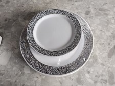  Matana 40 Silver Stamped Premium  Wedding Dinner Plates Set  