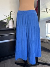 Damart Blue tiered midi skirt