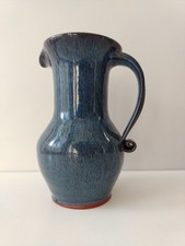 Vintage Bolingay Pottery Perranporth Cornwall Blue Jug