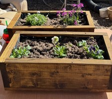 LARGE Garden Wooden Planter Trough Veg Wood Flower Box READY MADE Raised Bed