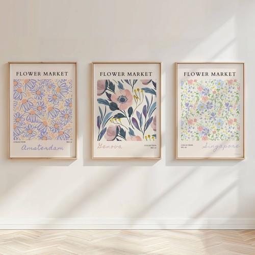 Set blue floral - set,