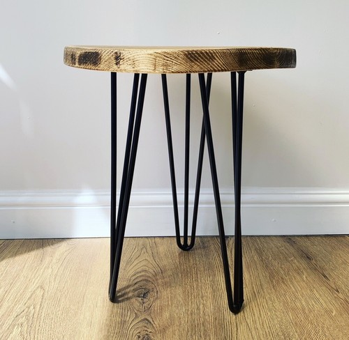 Rustic circle side table - side,
