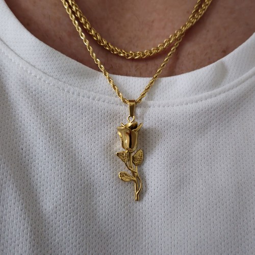Mens necklace rose - necklace,,