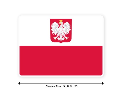 Sticker flag poland with - sticker,