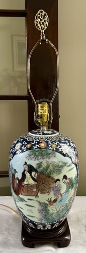 Japanese kutani vase lamp - kutani,