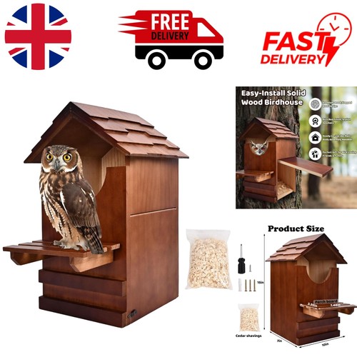 Wooden owl house - wooden, with