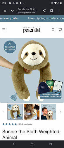 Weighted plush sensory sloth - weighted,