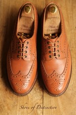 Alfred Sargent Appleby Tan Brown Leather Derby Brogue Shoes UK 10 US 11 EU 44