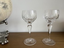 2 x Stuart Crystal Ludlow 18 Cms Hock/Wine Glasses- Signed