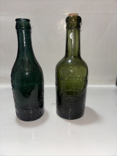 Vintage dark green glass - dark,