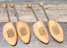 VTG X2 NEVCO Mens Size Large 10 -11 Wooden Shoe Trees with Springs West Germany